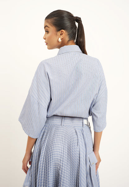 Raf Heron Short Sleeve Top (Blue/White)