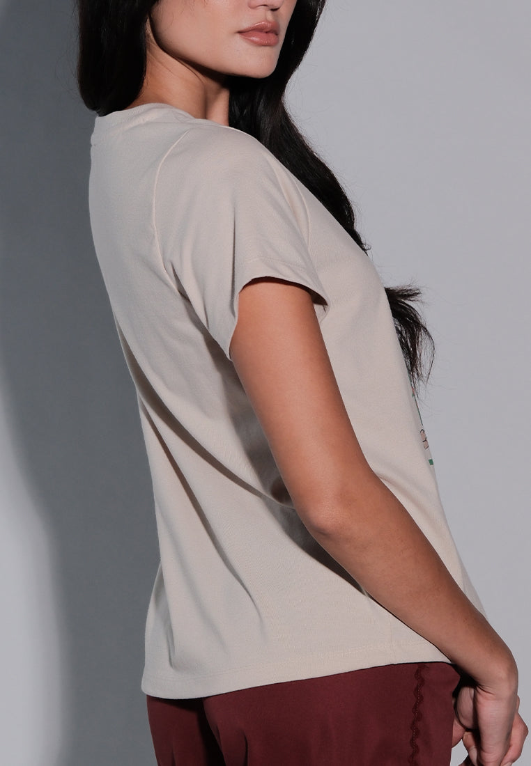 Holiday Tees 2025 Holiday Diet Short Sleeve Shirt Top (Beige)