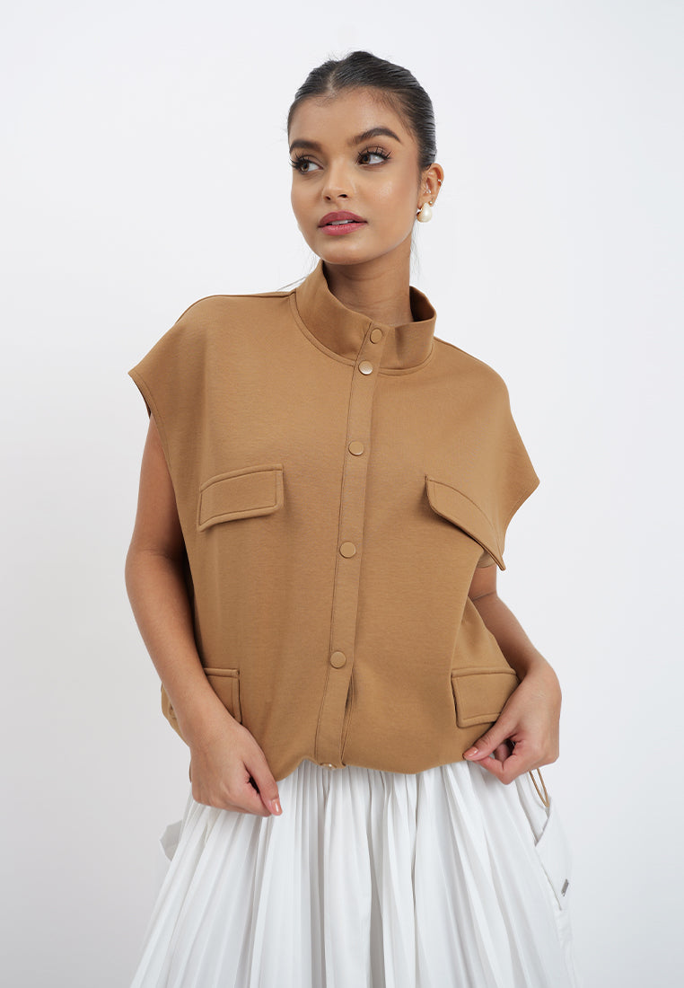 Raf Holt Extended Sleeve Top (Camel)