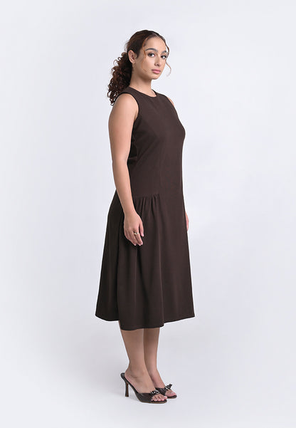 Archetype Travel Hyden Sleeveless Dress (Choco Brown)