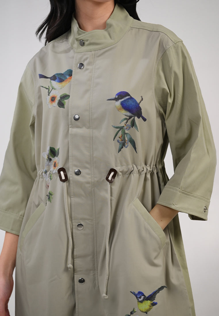 Raf Ibbley Quarter Sleeve Dress (Sage)