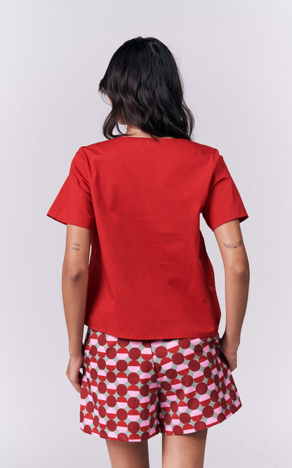 Icylin Short Sleeve Top (Red)