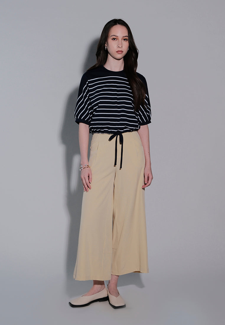 Holiday 2025 Idhaya Short Sleeve Top (Striped Navy)