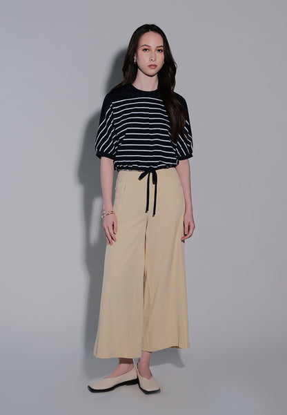 Holiday 2025 Idhaya Short Sleeve Top (Striped Navy)