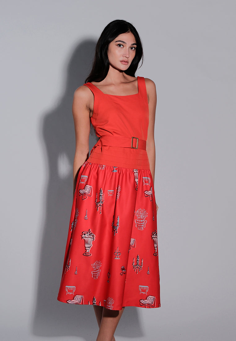 Holiday 2025 Ikeya Sleeveless Dress  (Red)