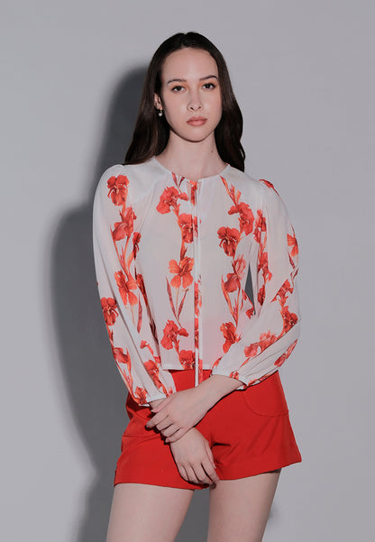 Holiday 2025 Indee Long Sleeve Top (Printed Red)