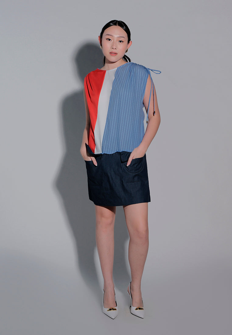 Holiday 2025 Inka Extended Sleeve Dress (Striped Blue)