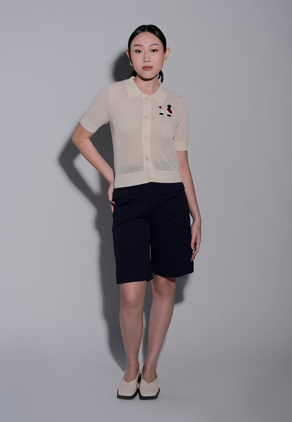 Holiday 2025 Iona Short Sleeve Top (Cream)