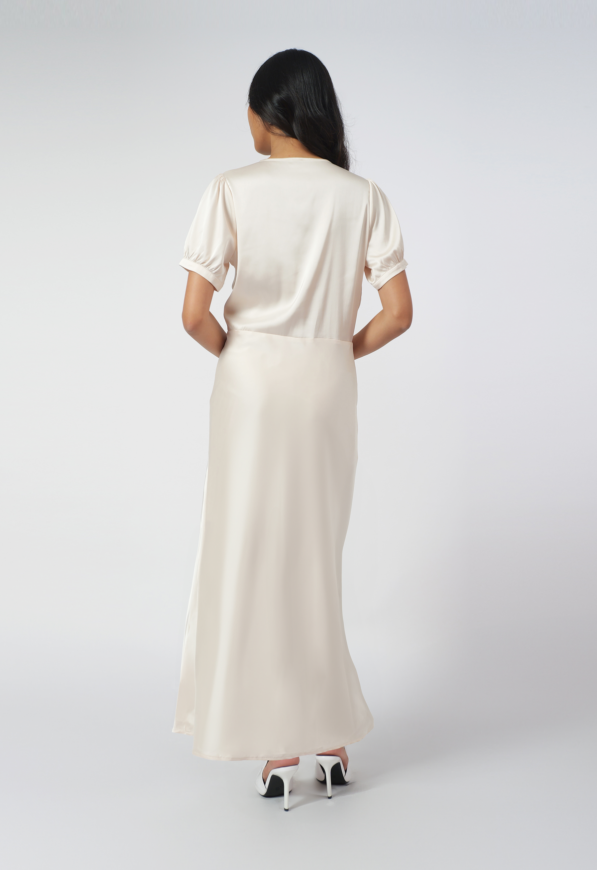 Raf Isabelle Short Sleeve Dress  (Cream)
