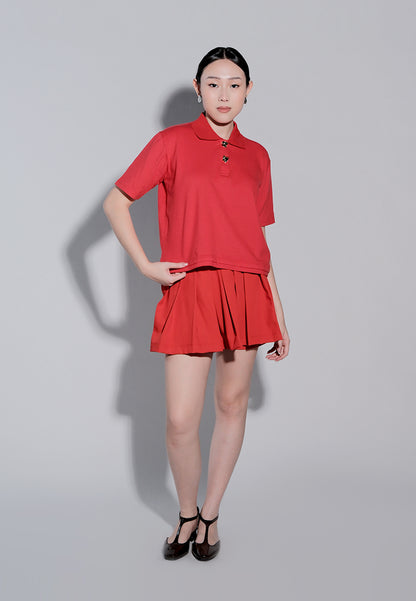 Holiday 2025 Isha Short Sleeve Sportshirt Top (Red)