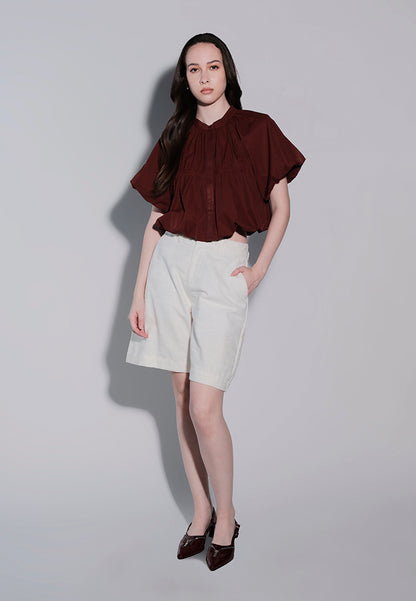 Holiday 2025 Jab Short Sleeve Top (Dark Brown)