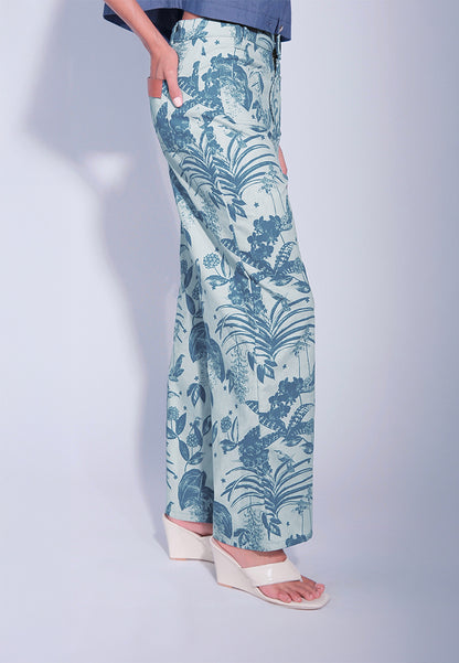 DNM Studios x Raxenne Jade Vine Pants (Printed Blue)