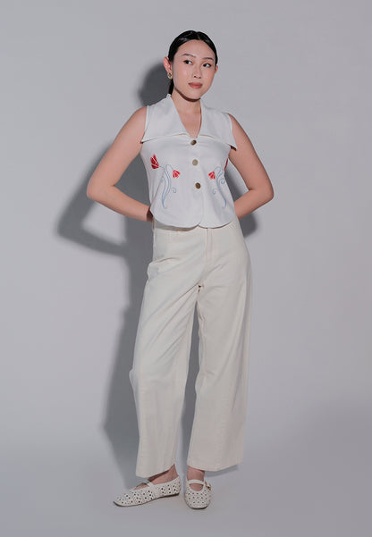 Holiday 2025 Jagged Barrel Pants  (Off White)