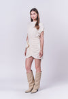 Jance Short Sleeve Dress (Beige)