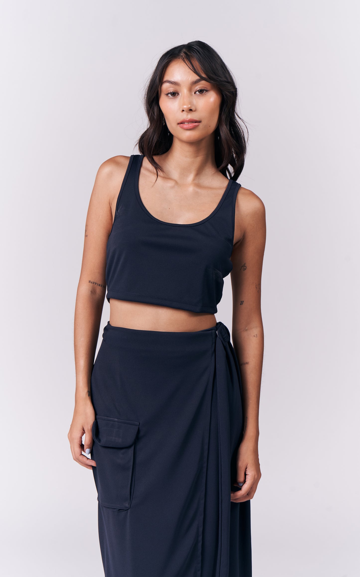 Jazmine Sleeveless And Skirt (Navy)