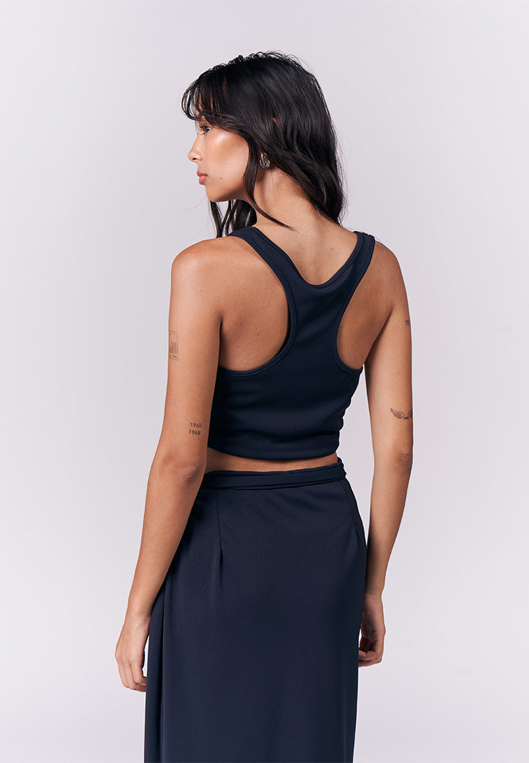 Jazmine Sleeveless And Skirt (Navy)