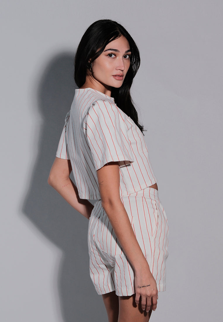 Holiday 2025 Jentrie Short Sleeve Top (Red/White)