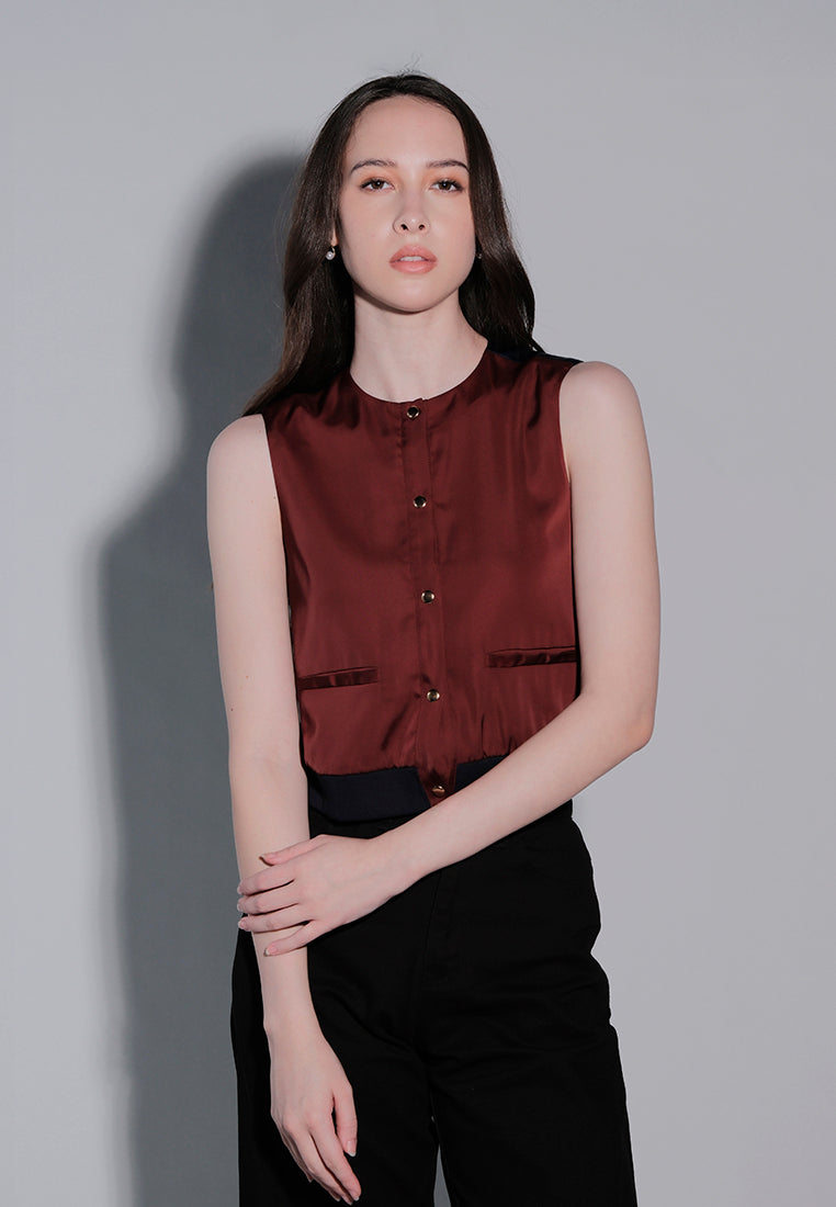 Holiday 2025 Jest Sleeveless Top (Maroon)
