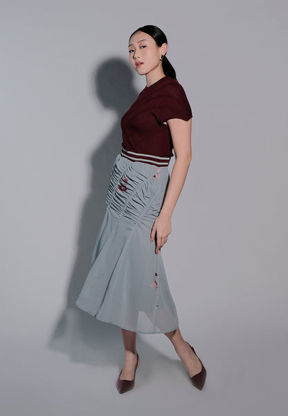 Holiday 2025 Jitters Short Sleeve Dress (Maroon/Mint)