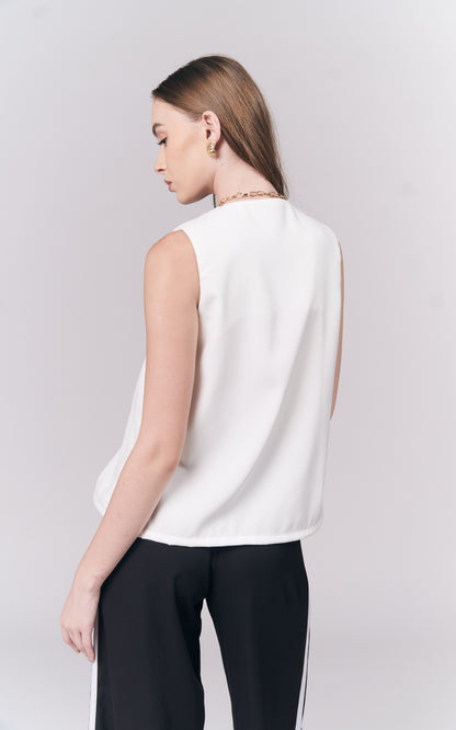 Joyous Sleeveless Vest (White)