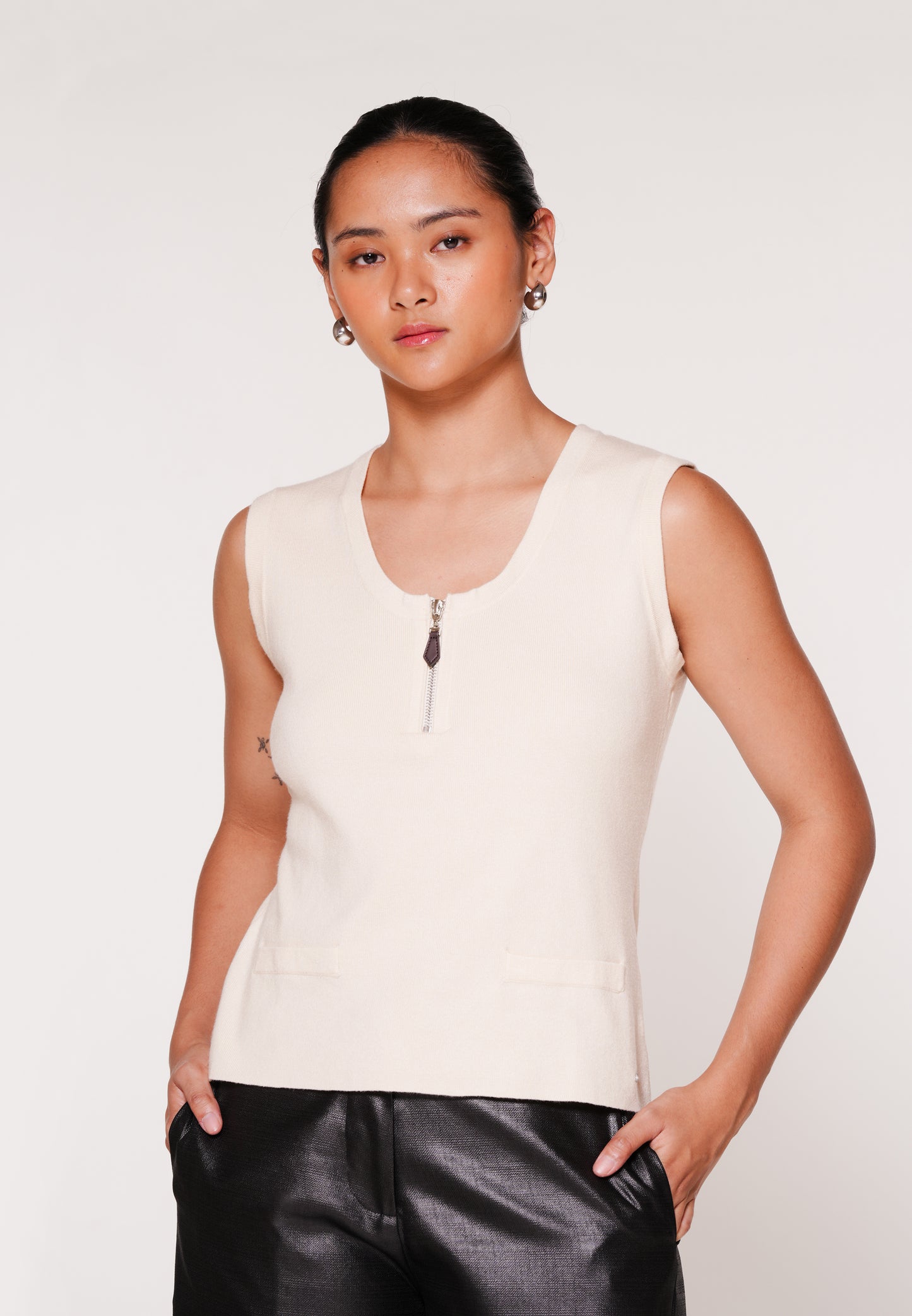 Raf Kanza Sleeveless Top (Cream)