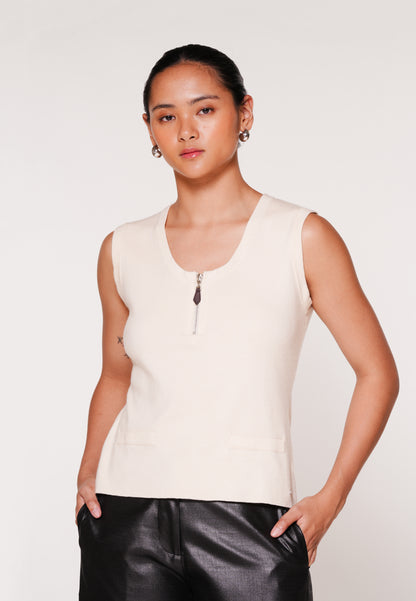 Raf Kanza Sleeveless Top (Cream)