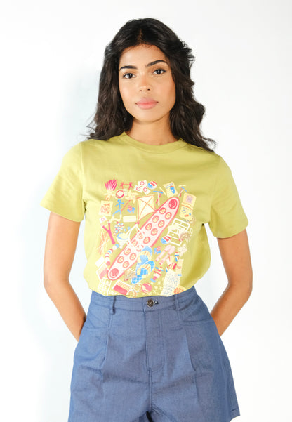 Culturatees Kultura Short Sleeve Shirt Top (Lime)