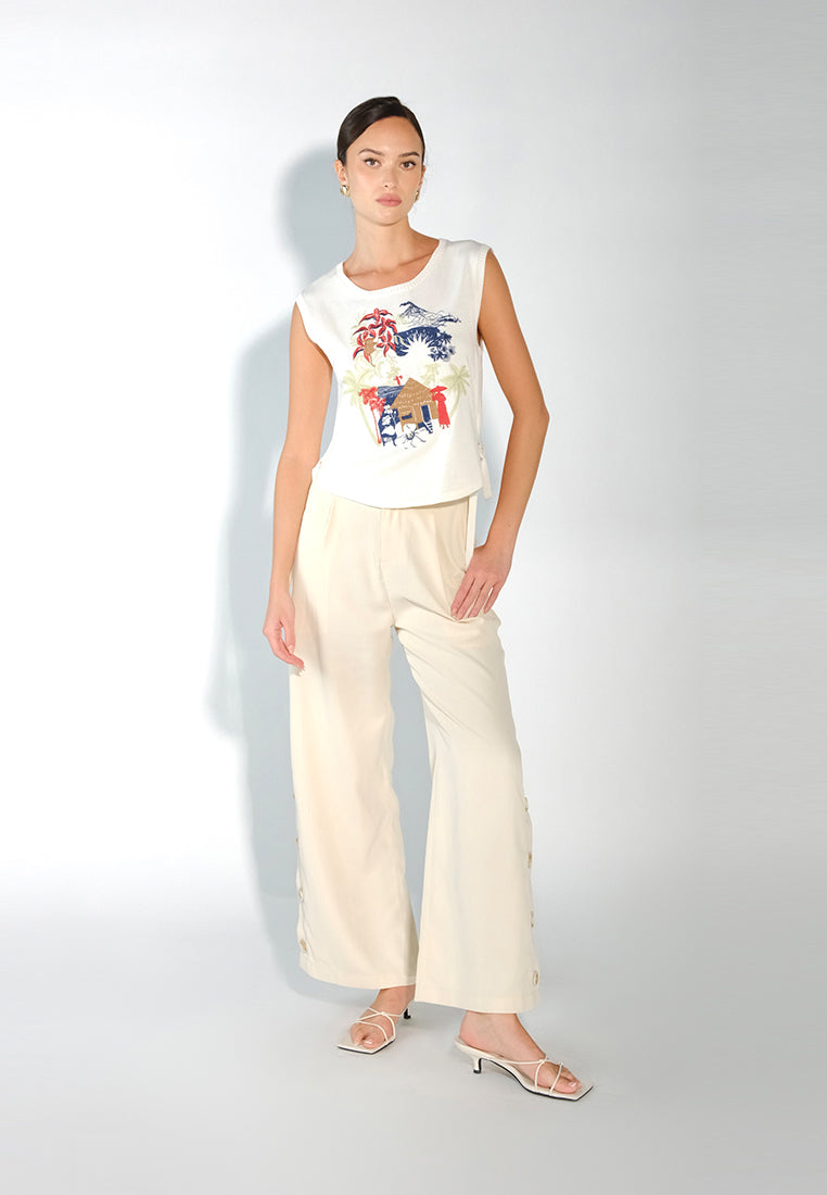 Sari- Sari Laoag Sleeveless Top (Off-white)