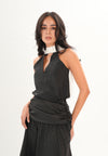 Archetype Refined Lucent Sleeveless Top (White/Black)