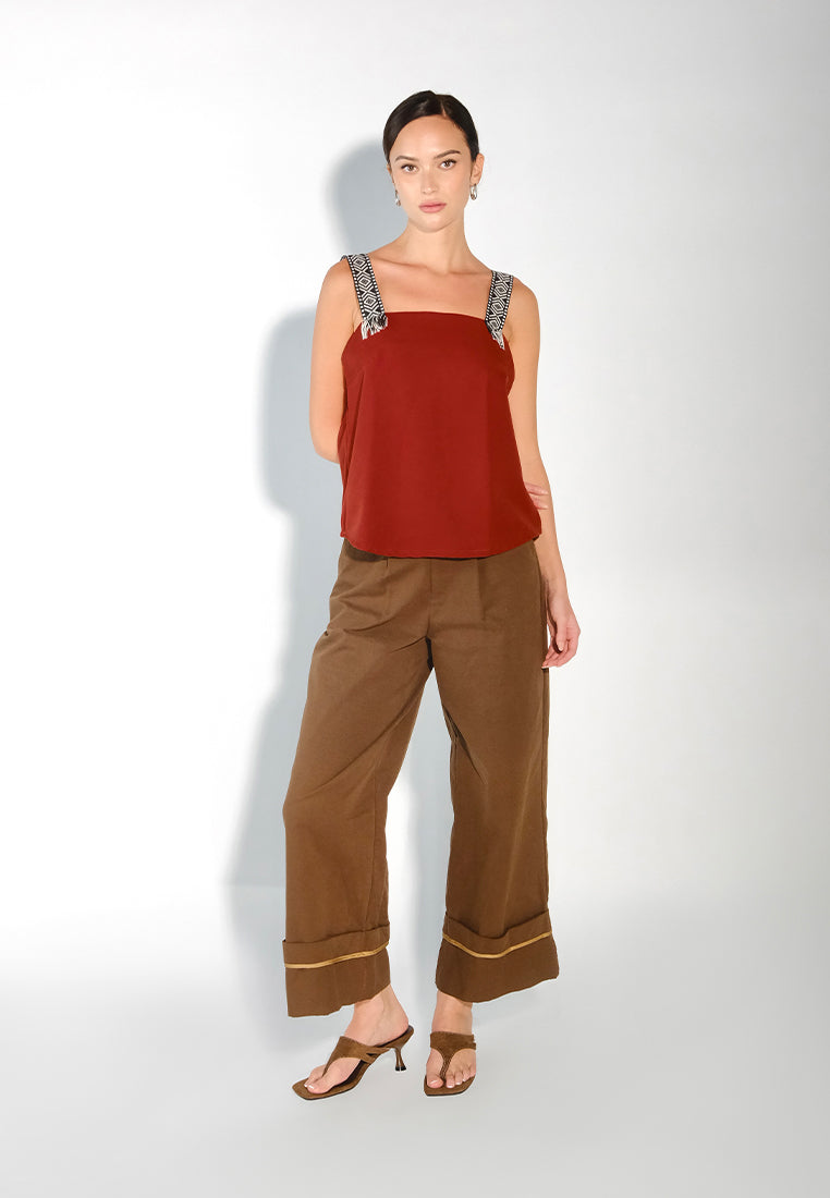 Sari- Sari Luway Sleeveless Top (Rust)