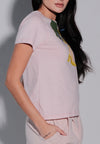 Holiday Tees 2025 Mistletoe Short Sleeve Shirt Top (Pink)