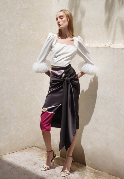 Plains & Prints X Michael Leyva Naomie Long Sleeve Top (White)