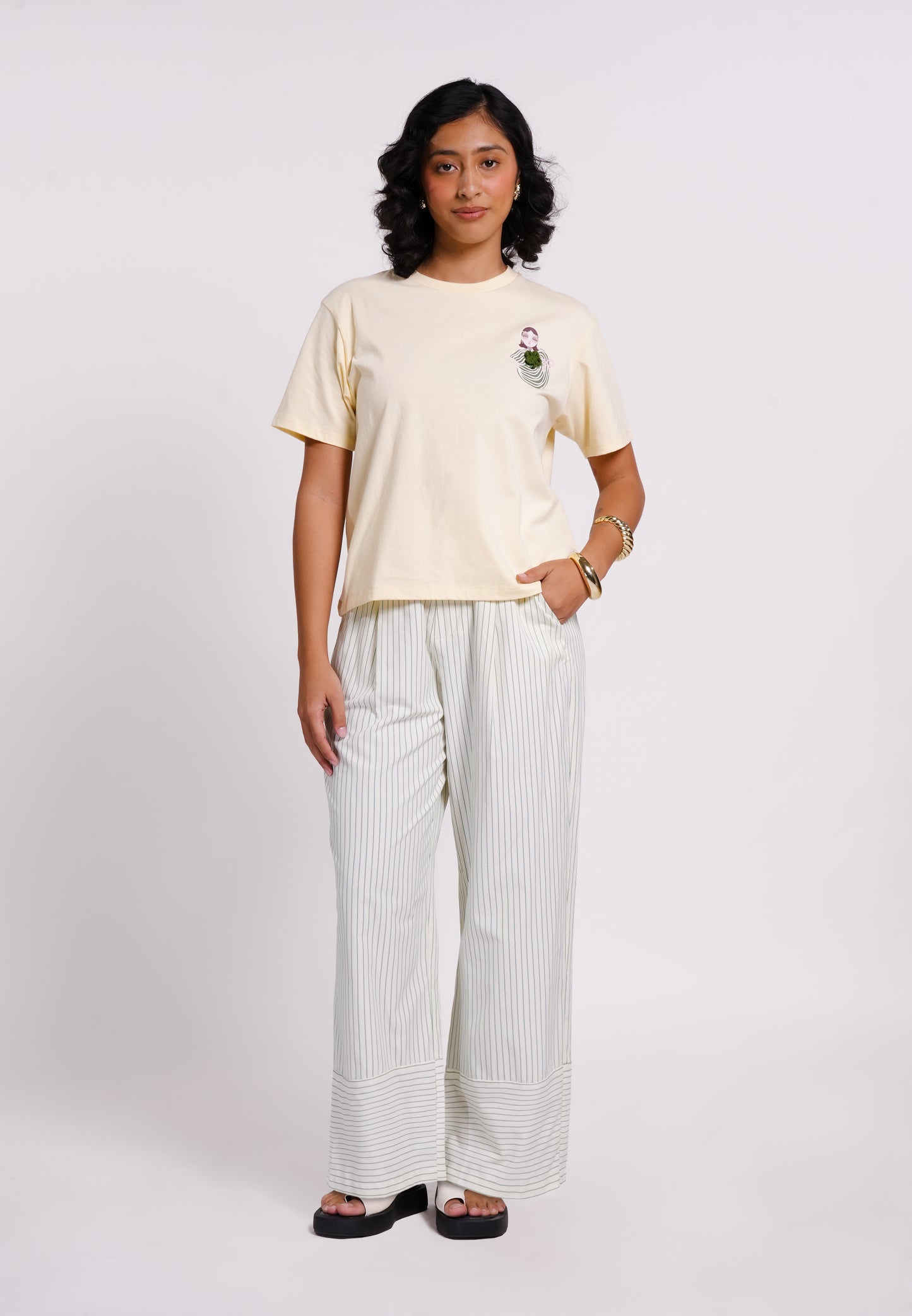 Archetype Summer Essentials Quanna Pants (Striped Green)