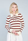 Raf Dara Long Sleeve Top (White/Rust)