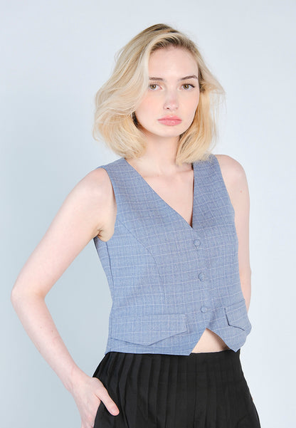 Raf Fara Sleeveless Vest Top (Blue)