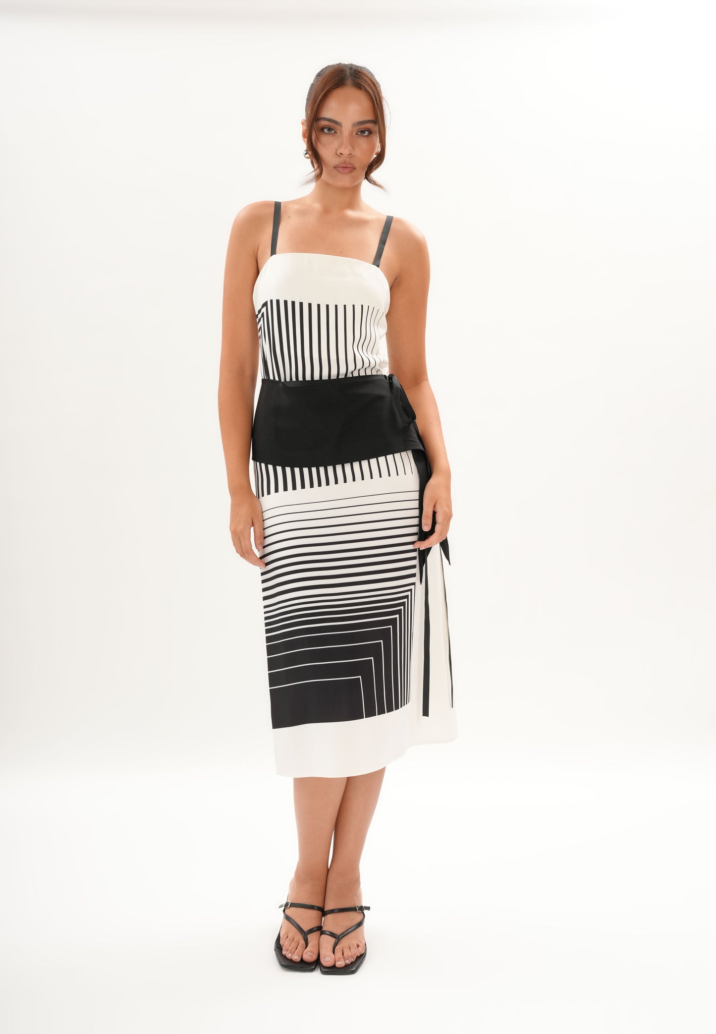 Archetype Refined Raven Multi-Way Sleeveless Dress (Printed White)
