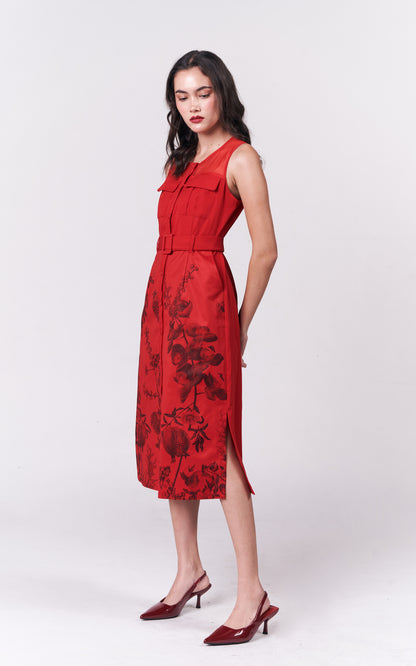 Rozalia Sleeveless Dress (Red)