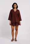 Archetype Summer Essentials Sorrel Long Sleeve Top (Brown)