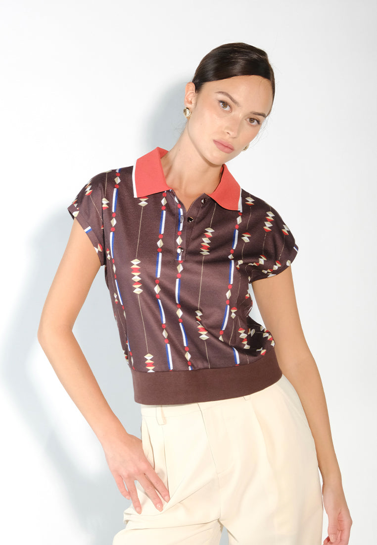 Sari- Sari Sorsogon Short Sleeve  (Printed Brown)