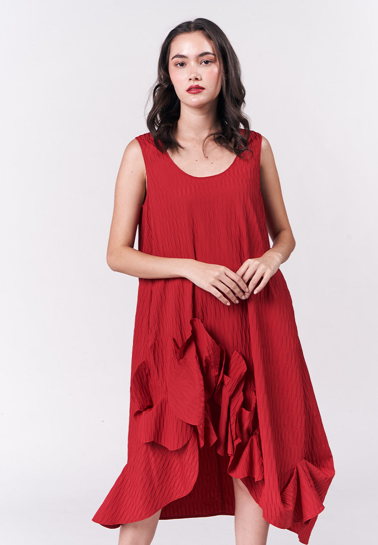 Holiday Dresses Syra Sleeveless Dress (Red)