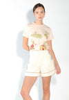 Culturatees Tanyag Short Sleeve Shirt Top (Beige)