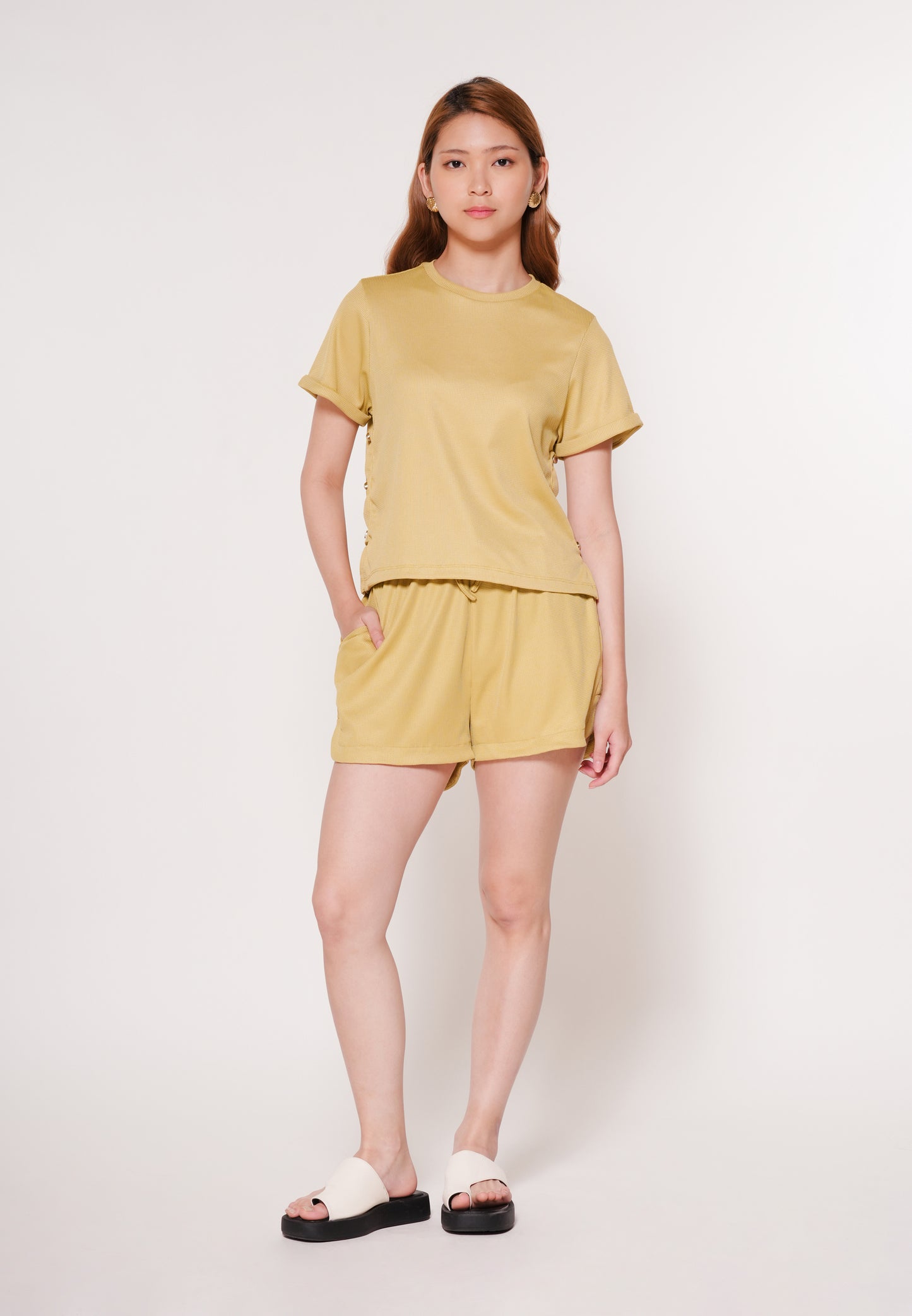 Abel Short Sleeve Top And Shorts (Lime)