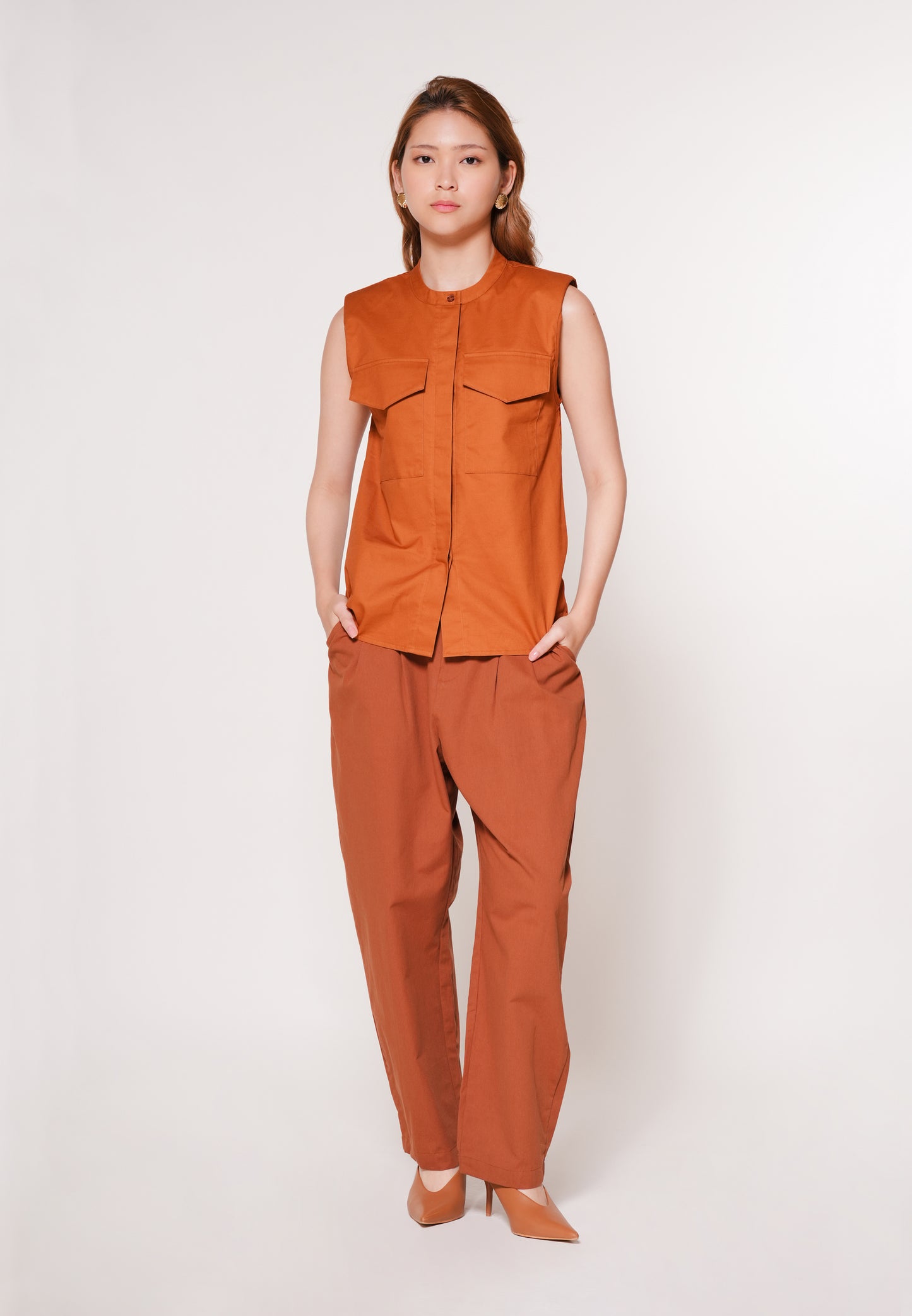 Archie Sleeveless Top(Camel)