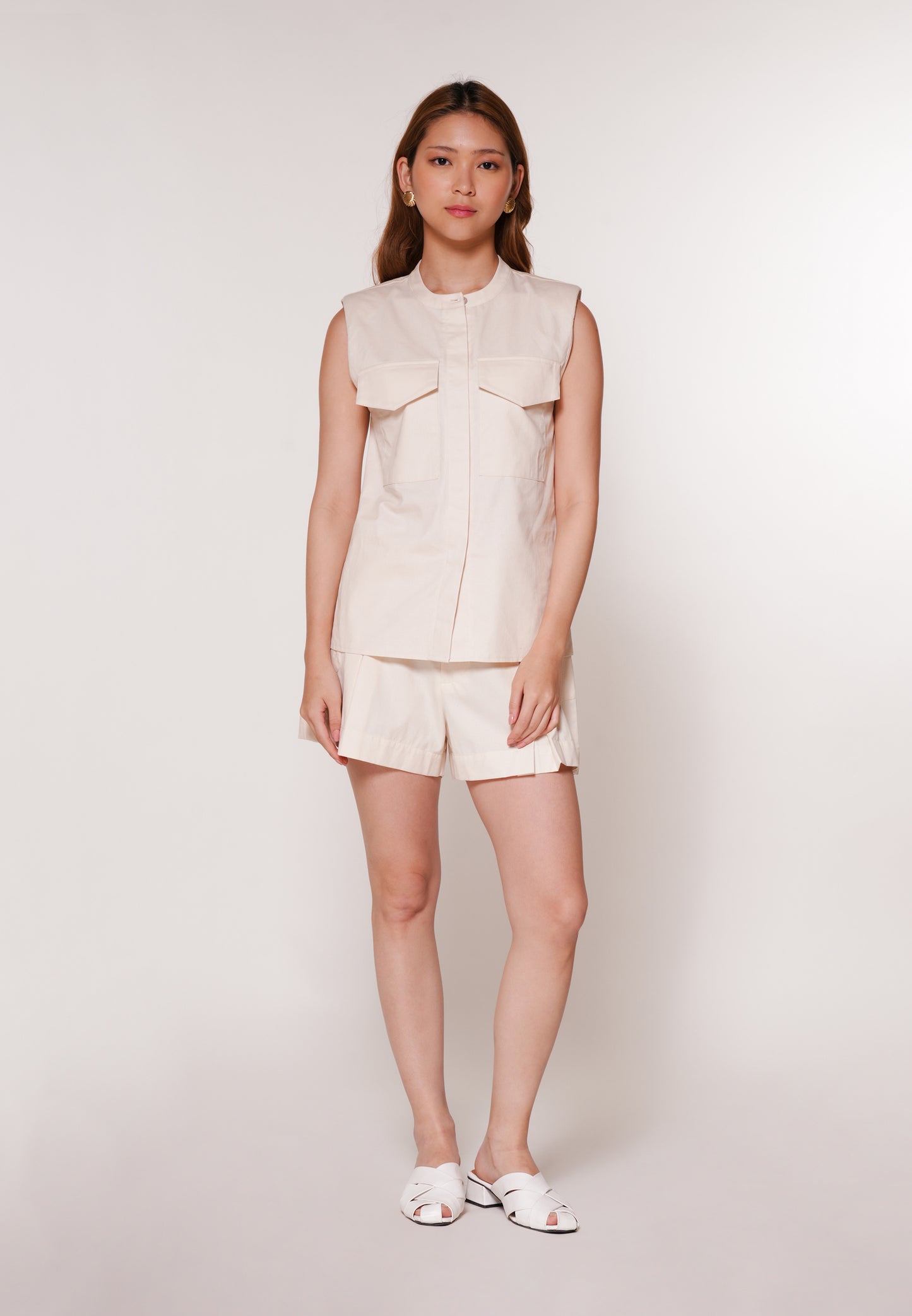Archie Sleeveless Top (Cream)