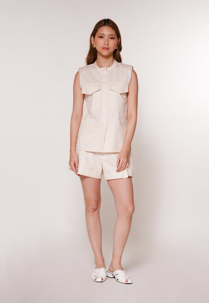 Archie Sleeveless Top (Cream)