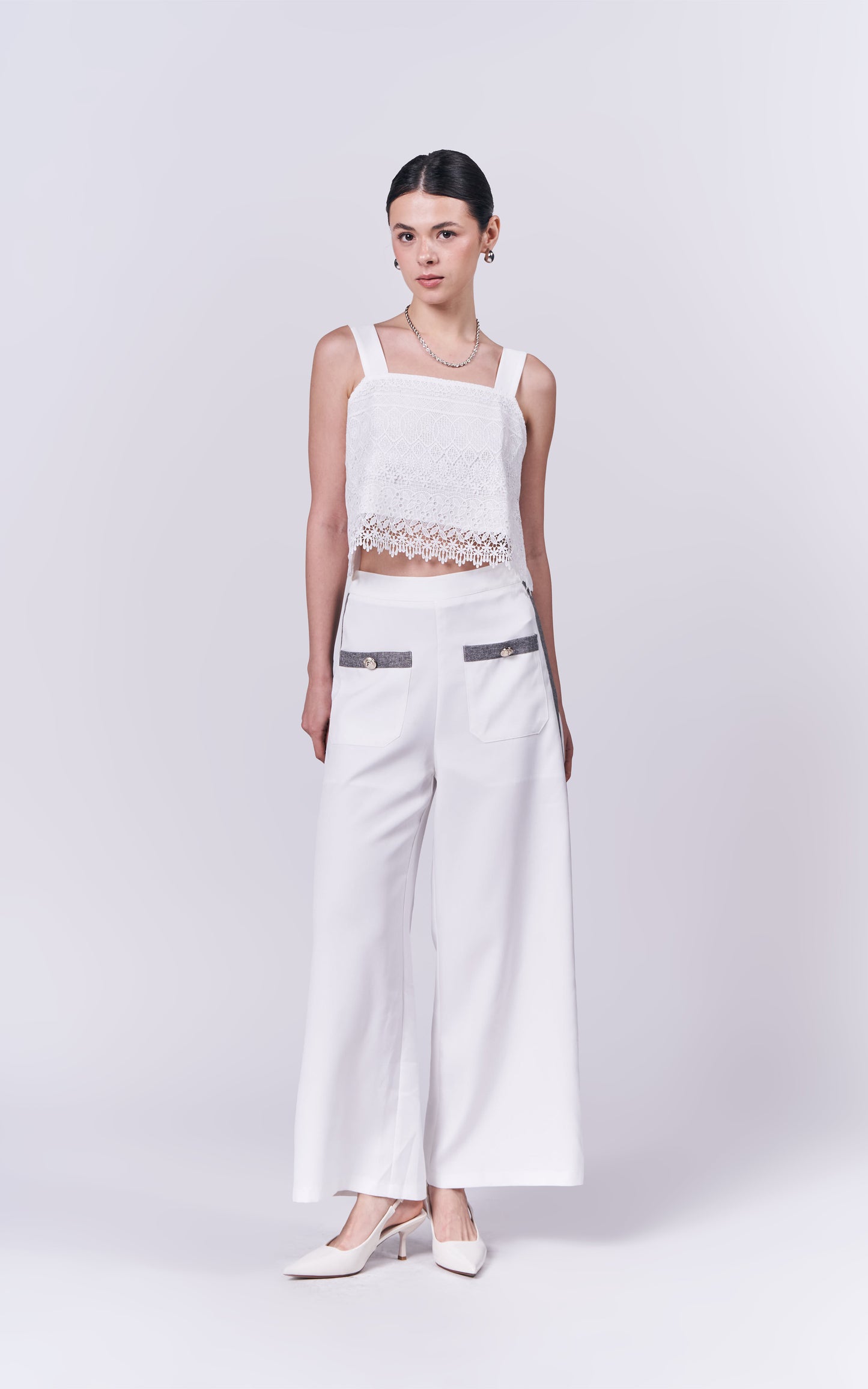 Almare Arella Sleeveless Top (White)