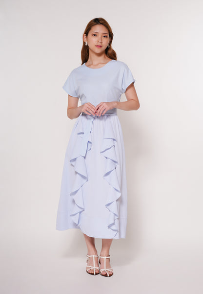 Arter Extended Sleeve Dress  (Light Blue)