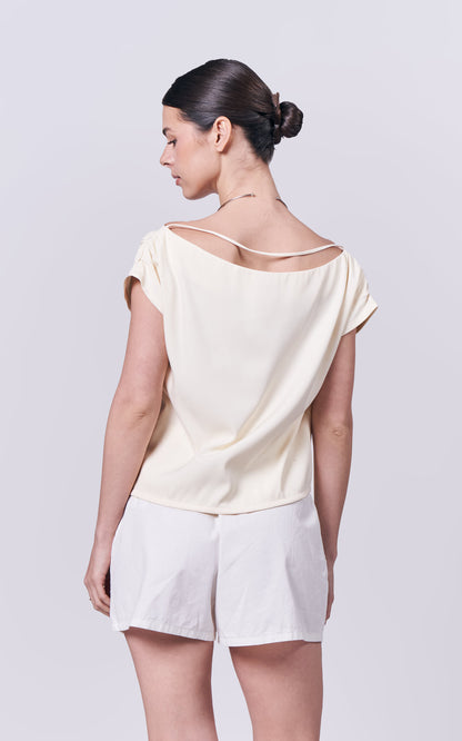 Almare Ashdale Short Sleeve Top (Butter)