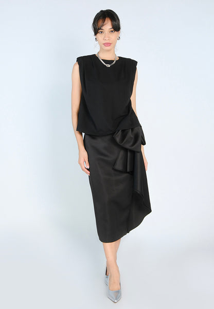 Mark Bumgarner X Vania Romoff For Plains & Prints Ava Sleeveless Top (Black)