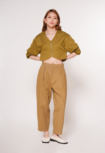 Aven Quarter Sleeve Top (Olive)